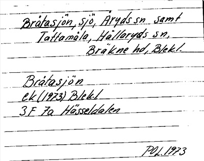 Bild på arkivkortet för arkivposten Bråtasjön