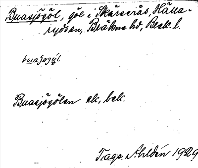 Bild på arkivkortet för arkivposten Buasjögöl