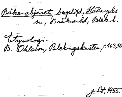Bild på arkivkortet för arkivposten Båkenabjäret