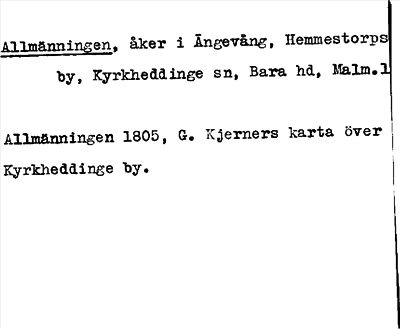 Bild på arkivkortet för arkivposten Allmänningen