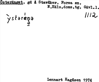 Bild på arkivkortet för arkivposten Österänget