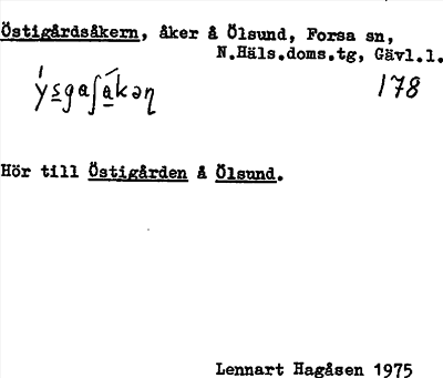 Bild på arkivkortet för arkivposten Östigårdsåkern