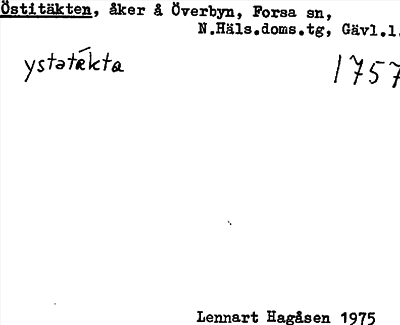 Bild på arkivkortet för arkivposten Östitäkten