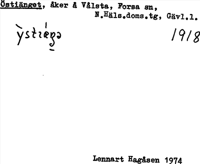 Bild på arkivkortet för arkivposten Östiänget