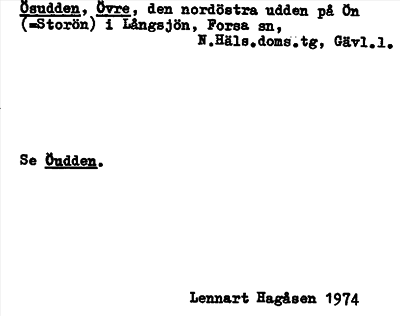 Bild på arkivkortet för arkivposten Ösudden, Övre