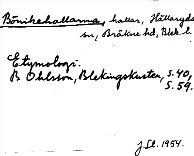 Bild på arkivkortet för arkivposten Bönikehallarna