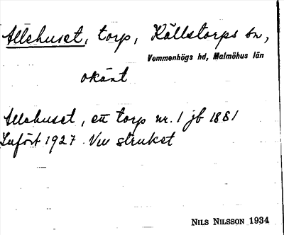 Bild på arkivkortet för arkivposten Allehuset
