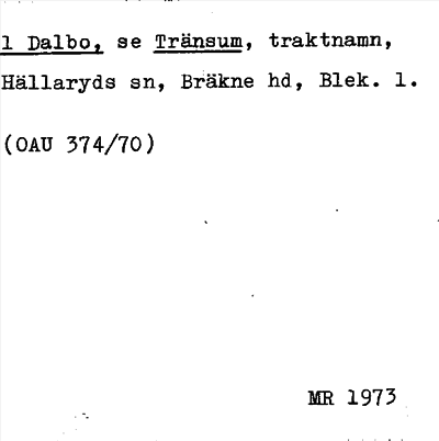 Bild på arkivkortet för arkivposten Dalbo, se Tränsum