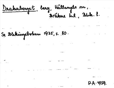 Bild på arkivkortet för arkivposten Drakaberget