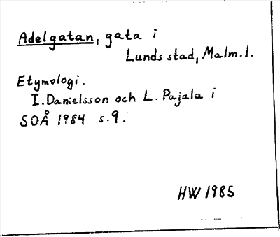 Bild på arkivkortet för arkivposten Adelgatan