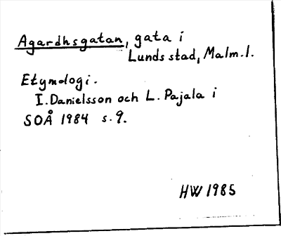 Bild på arkivkortet för arkivposten Agardhsgatan