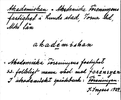 Bild på arkivkortet för arkivposten Akadimiskan = Akademiska Föreningens fastighet