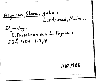 Bild på arkivkortet för arkivposten Algatan, Stora