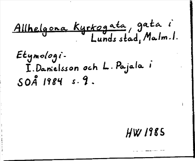 Bild på arkivkortet för arkivposten Allhelgona Kyrkogata