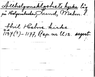 Bild på arkivkortet för arkivposten Allhelgonaklostrets kyrka