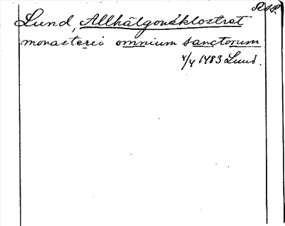 Bild på arkivkortet för arkivposten Allhälgonaklostret