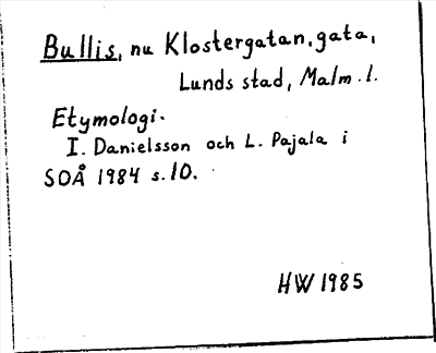 Bild på arkivkortet för arkivposten Bullis