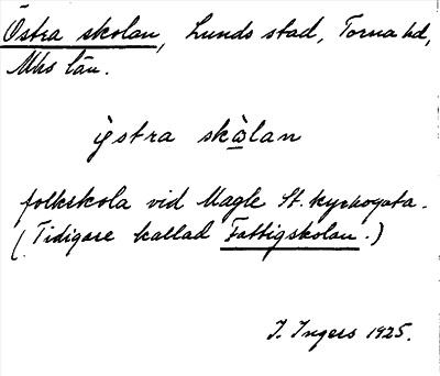 Bild på arkivkortet för arkivposten Östra skolan