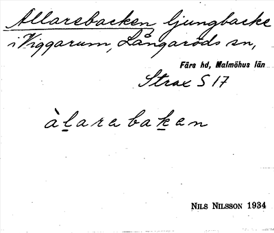 Bild på arkivkortet för arkivposten Allarebacken