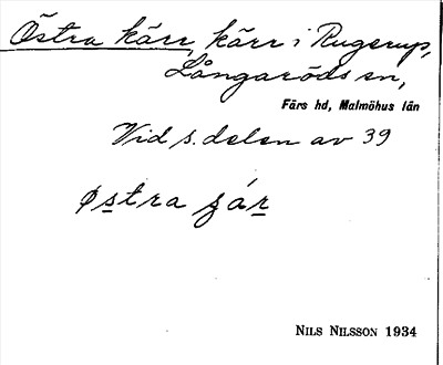 Bild på arkivkortet för arkivposten Östra kärr