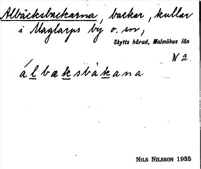 Bild på arkivkortet för arkivposten Albäcksbackarna