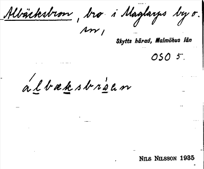 Bild på arkivkortet för arkivposten Albäcksbron