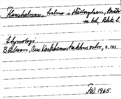 Bild på arkivkortet för arkivposten Flansholmen