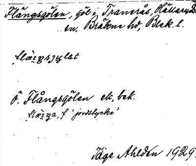 Bild på arkivkortet för arkivposten Flängsgölen