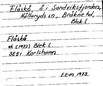 Bild på arkivkortet för arkivposten Fläskö