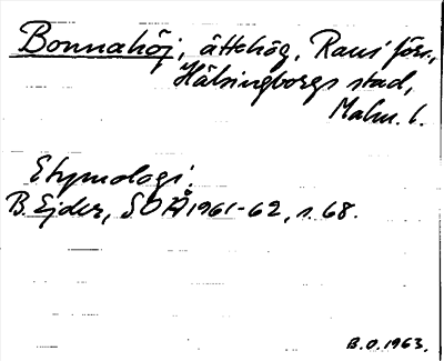 Bild på arkivkortet för arkivposten Bonnahöj