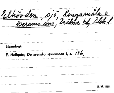 Bild på arkivkortet för arkivposten Elhövden