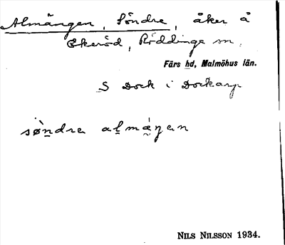 Bild på arkivkortet för arkivposten Almängen, Söndre