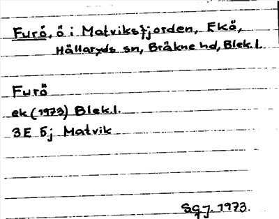 Bild på arkivkortet för arkivposten Furö