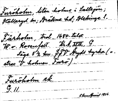Bild på arkivkortet för arkivposten Furöholm