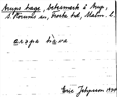 Bild på arkivkortet för arkivposten Arups hage