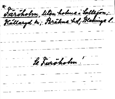 Bild på arkivkortet för arkivposten *Färöholm
