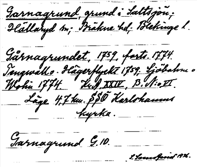 Bild på arkivkortet för arkivposten Garnagrund