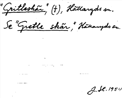 Bild på arkivkortet för arkivposten »Gritleskär»+, Se »Grette skär»