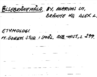 Bild på arkivkortet för arkivposten Elsebrånemåla