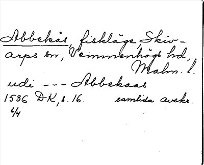 Bild på arkivkortet för arkivposten Abbekås