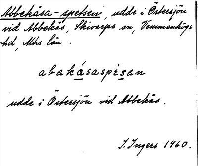 Bild på arkivkortet för arkivposten Abbekåsa - spetsen