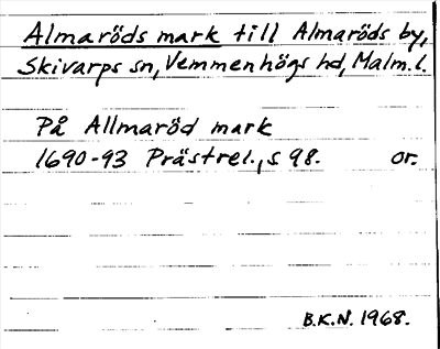 Bild på arkivkortet för arkivposten Almaröds mark
