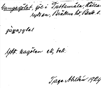 Bild på arkivkortet för arkivposten Gungagölet