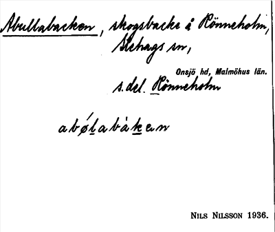Bild på arkivkortet för arkivposten Abullabacken