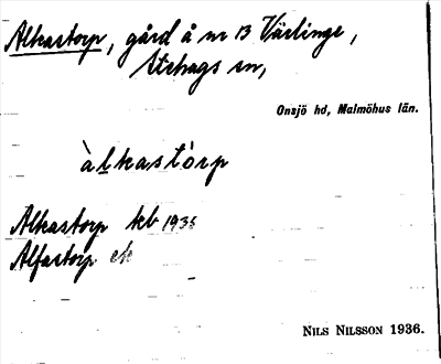Bild på arkivkortet för arkivposten Alkastorp