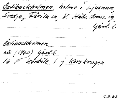 Bild på arkivkortet för arkivposten Östibackholmen