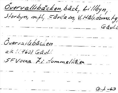 Bild på arkivkortet för arkivposten Övervallsbäcken