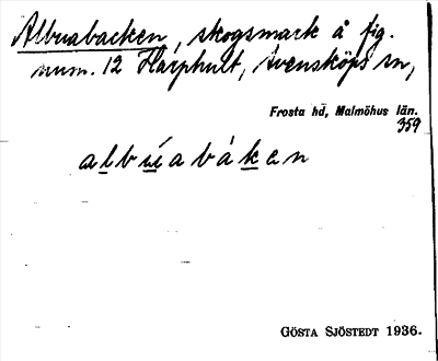 Bild på arkivkortet för arkivposten Albuabacken