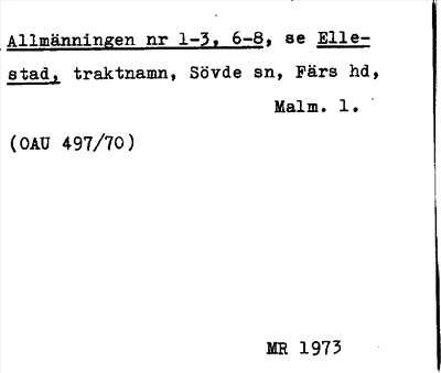 Bild på arkivkortet för arkivposten Allmänningen, se Ellestad