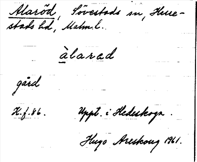 Bild på arkivkortet för arkivposten Alaröd